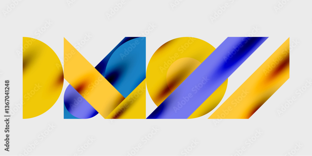 Poster Modern abstract background featuring circles, lines, and triangles in a dynamic geometric composition. Perfect for stylish, tech, or creative-themed designs