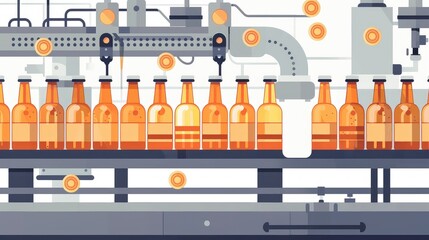 Automated Bottling Assembly Line in a Modern Factory