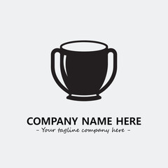 Cup illustration black and white for logo company vector image
