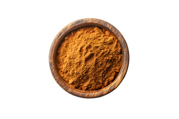 Ground Cinnamon in Wooden Bowl Spice Powder Aromatic Flavor