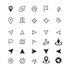 Navigation and Map Icons design with illustrator