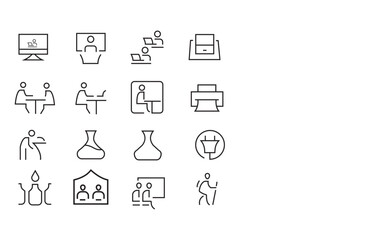 Office Icon Set for Web and Technology Design