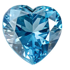 Stunning Blue Heart Gemstone isolated on transparent background