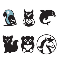Animals Icon Logo with Illustrator