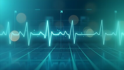 Heartbeat Monitor Displaying Vital Signs with Science and Technology, Futuristic Medical Innovation