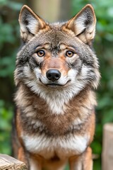 Obraz premium Red Wolf Portrait in Nature