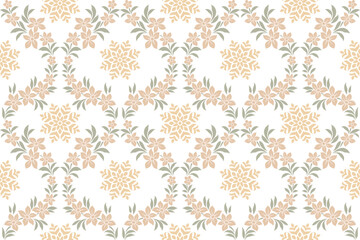 Seamless floral pattern in damask style motifs suitable for wallpaper, textile, tile, blanket, clothing, curtain and fabric design isolated illustration vector archive EPS file.