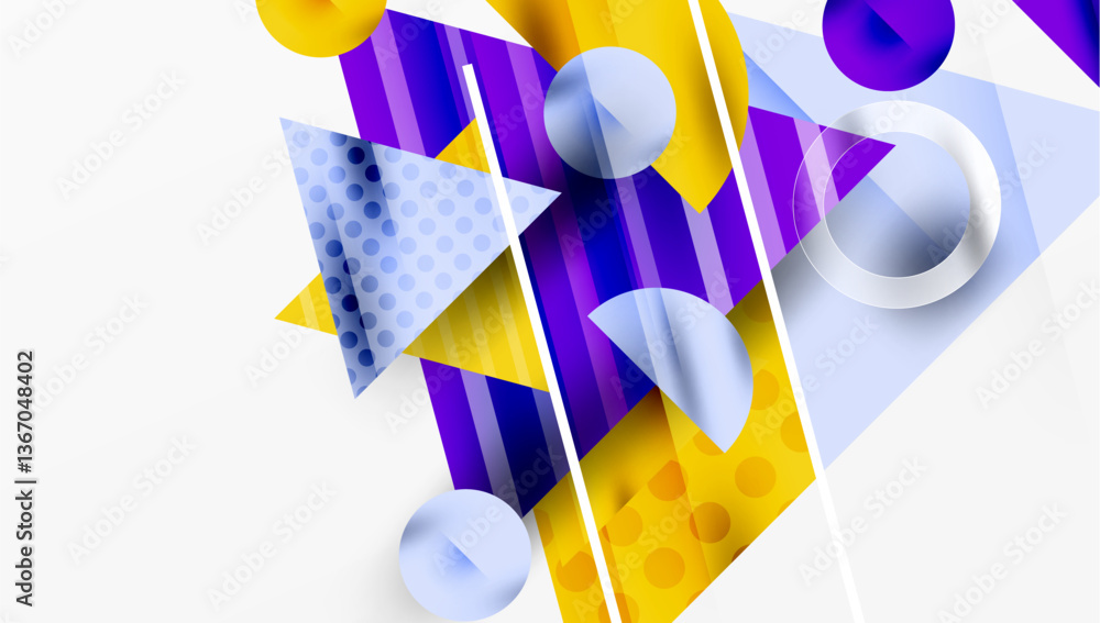 Aufkleber Modern geometric background - overlapping triangles with smooth gradients and semi-transparency