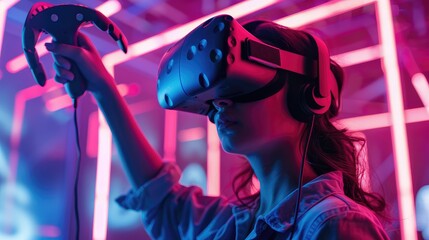 Immersed in Virtual Reality with Neon Lights