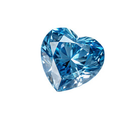 Fototapeta premium Heart-Shaped Blue Diamond isolated on transparent background