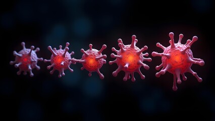 Viral Pathogens: Microscopic Render of Infectious Disease Agents