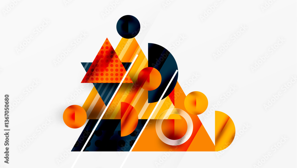 Fototapete Modern geometric background - overlapping triangles with smooth gradients and semi-transparency