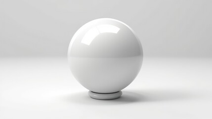 Minimalist White Sphere on Light Gray Surface  A Study in Simplicity and Elegance isolated on white background