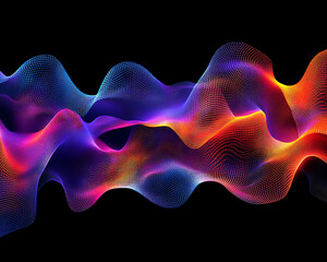 Fototapeta premium Vibrant waves of colorful digital abstraction.