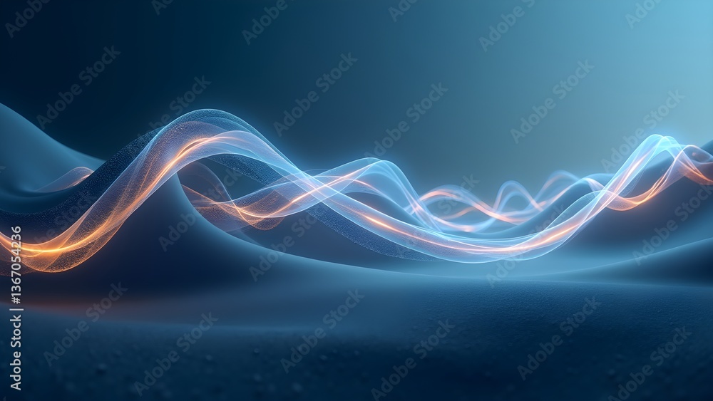 Poster abstract waves of light: modern glowing background with dynamic motion for digital art and design