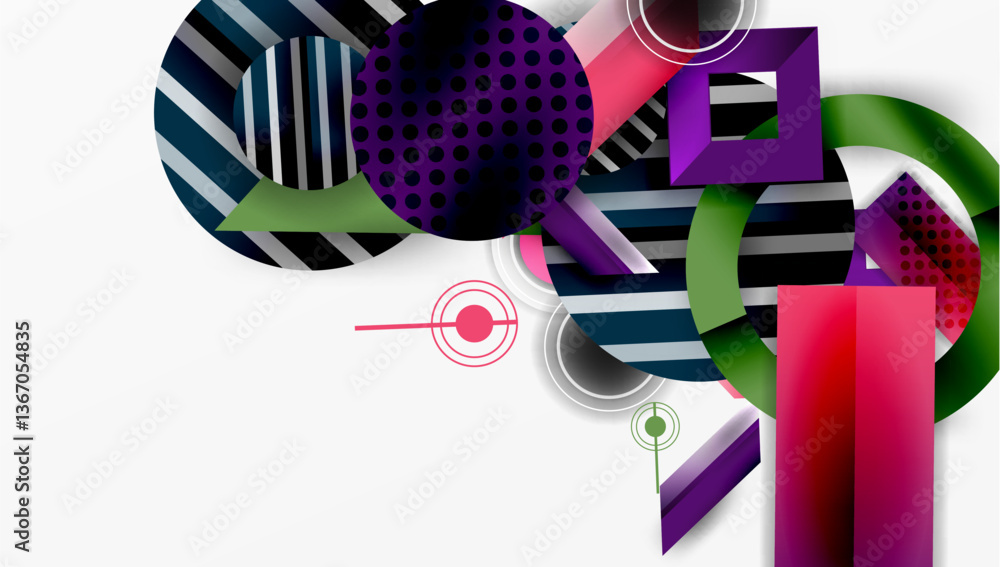 Poster abstract design with layered geometric shapes