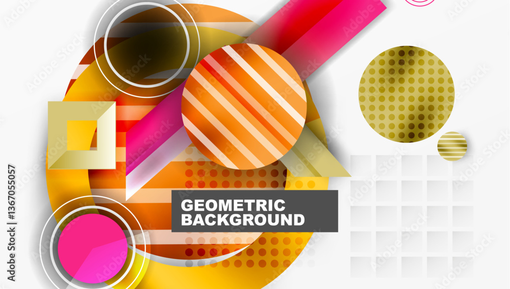 Poster abstract design with layered geometric shapes