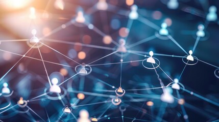 Digital Network Connections with Abstract Human Figures