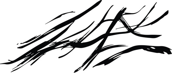 Abstract Black Ink Brush Stroke &ndash; High-Quality Vector Grunge Texture for Creative Design Work