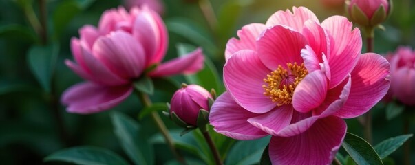 Peony flower details with leaves, details, leaves