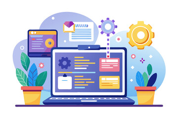 vector illustration of a laptop