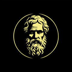 vector illustration of greek philosophers head 