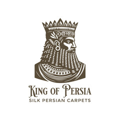 vector logo illustration of persian king head