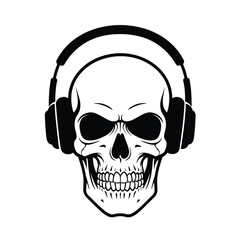 skull with headphones