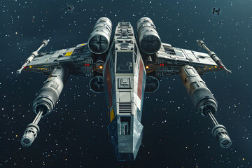 The iconic Y-wing Starfighter floating amidst the cosmos - A symbol of interstellar technology