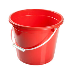 Red Plastic Bucket Image isolated on transparent background