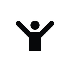 man with arms raised