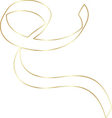 Golden ribbon line shiny gradient, party, holiday, event