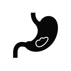 Stomach silhouette on white background