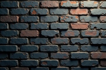 Weathered black bricks against a greyish-brown background, bleak, atmospheric