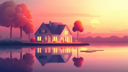 Deciding a house, mansion, apartment icon to choose the best property you want. Choose a place to live that suits your life