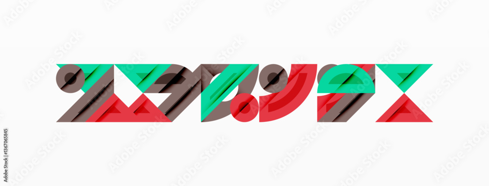 Poster abstract geometric background with shapes, featuring circular and rounded elements. bold contrast, s