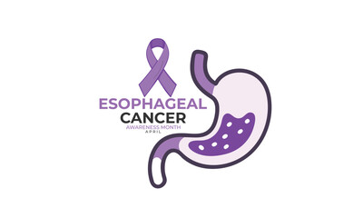 Esophageal Cancer Awareness Month. background, banner, card, poster, template, Vector, illustration