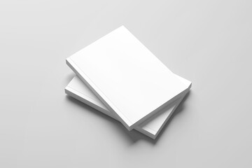 Book of a4 paper size or documents mockup on a gray background. Template for design blank paper sheets	
