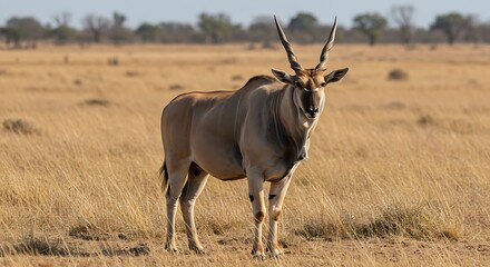 Naklejka premium Majestic Eland Antelope in African Savanna