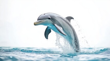 Obraz premium illustration of cute dolphin jumping into the water