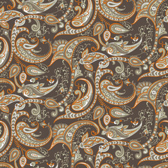 paisley seamless pattern on background