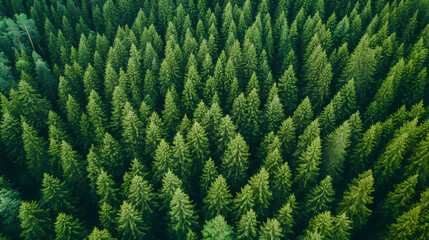 Fototapeta premium Vast Green Forest Canopy from Above