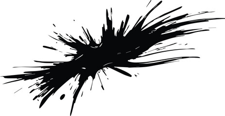 Abstract black ink splatter with artistic grunge design featuring eagle and floral elements