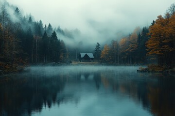 Misty Forests Shrouded in Mystery at Dawn Reveal Secrets of Nature and Tranquility in a Serene Landscape