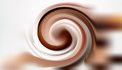 Milk Chocolate Swirl Abstract Cream Texture Stock Vector
