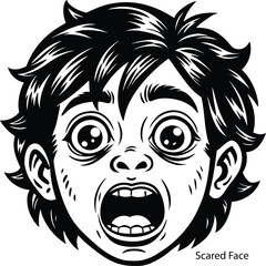 Face Expression Silhouette Vector Art