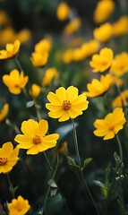 Obraz premium a field of yellow flowers