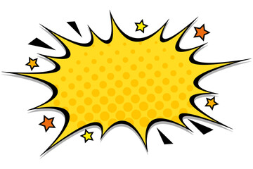 アメコミ風のポップな爆発ふきだしのイラスト　黄色