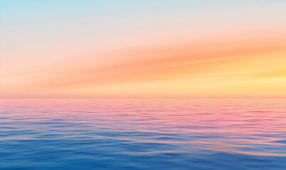 Fototapeta premium Serene Sea at Sunset with Gentle Pink and Blue Gradients Reflections