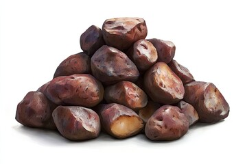 Obraz premium Pile of reddish-brown rocks, various sizes, stacked high